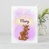 Kangaroo Birthday Card Karte (Stehend Vorderseite)
