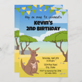 Kangaroo Birthday Einladung (Vorne/Hinten)