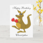 Kangaroo Birthday Karte (Gelbe Blume)