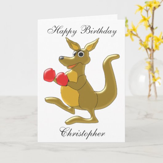 Kangaroo Birthday Karte (Gelbe Blume)