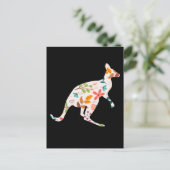 Kangaroo Blume Silhouette Australian Animal Postkarte (Stehend Vorderseite)