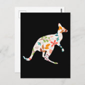 Kangaroo Blume Silhouette Australian Animal Postkarte (Vorne/Hinten)