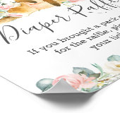 Kangaroo Blumengrün Kinderdusche Windelwindeln Poster (Ecke)