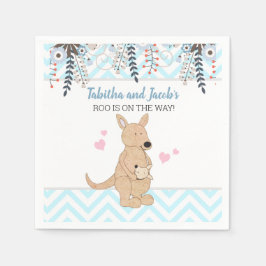 Kangaroo Boho Watercolor Boy Baby Shower Serviette