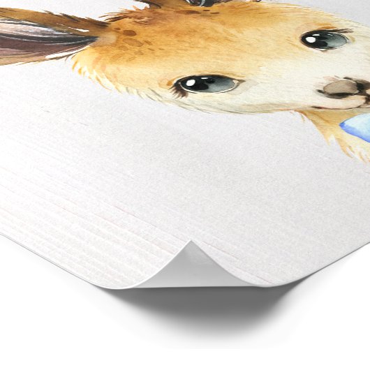 Kangaroo Bowtie Kinderzimmer Kunstdruckerei Poster (Ecke)