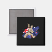 Kangaroo Boxer Boxing Australian Flag Liebe Austra Magnet (Vorderseite/Rückseite)