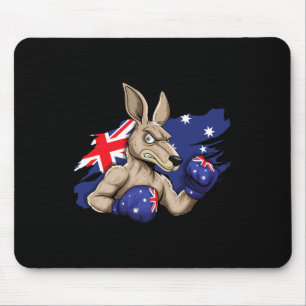 Kangaroo Boxer Boxing Australian Flag Liebe Austra Mousepad