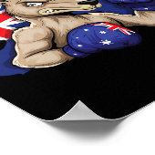 Kangaroo Boxer Boxing Australian Flag Liebe Austra Poster (Ecke)