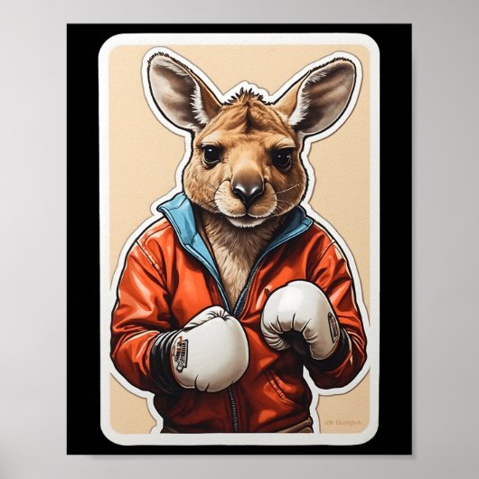 Kangaroo Boxer Design - spielerisches Boxen Kangar Poster (Vorne)