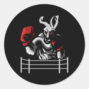 Kangaroo - Boxing Kickboxer Boxer Kickboxing Fan Runder Aufkleber