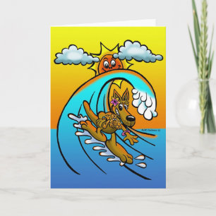 KANGAROO CARTOON GREETING CARD KARTE