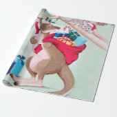 Kangaroo Christmas - Australische Weihnachtskunst Geschenkpapier (Ungerollt)
