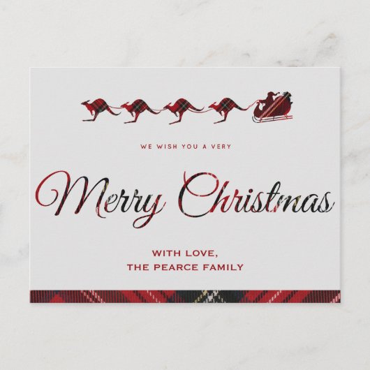Kangaroo Christmas Cards, Santas Sleigh, Australie Postkarte (Vorderseite)