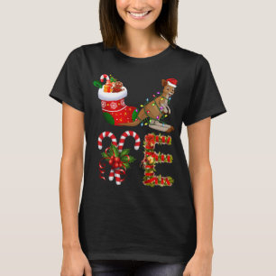 Kangaroo Christmas Lights Led Funny Weihnachtsmann T-Shirt