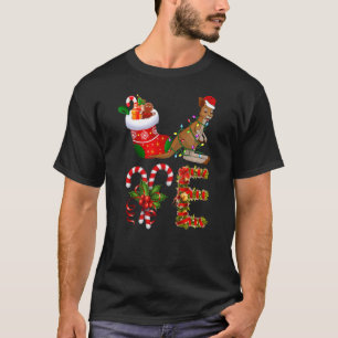 Kangaroo Christmas Lights Led Weihnachtsmannmütze T-Shirt