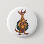 Kangaroo Christmas Starry Night Button (Vorderseite)