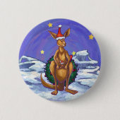 Kangaroo Christmas Starry Night Button (Vorderseite)