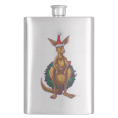 Kangaroo Christmas Starry Night Flachmann (Vorderseite)