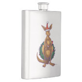 Kangaroo Christmas Starry Night Flachmann (Rechts)