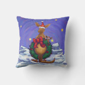 Kangaroo Christmas Starry Night Kissen (Rückseite)