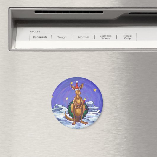 Kangaroo Christmas Starry Night Magnet (In Situ (Geschirrspüler))
