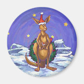 Kangaroo Christmas Starry Night Magnet (Vorne)