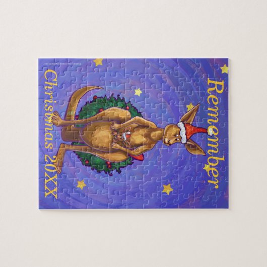 Kangaroo Christmas Starry Night Puzzle (Horizontal)