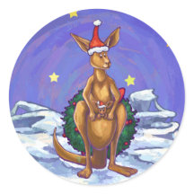 Kangaroo Christmas Starry Night