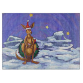 Kangaroo Christmas Starry Night Schneidebrett (Vorderseite)