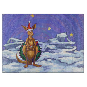 Kangaroo Christmas Starry Night Schneidebrett