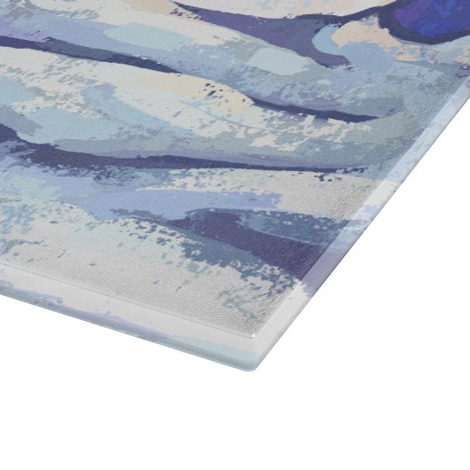 Kangaroo Christmas Starry Night Schneidebrett (Ecke)