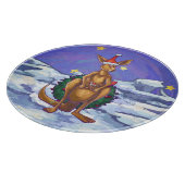 Kangaroo Christmas Starry Night Schneidebrett (Ecke)