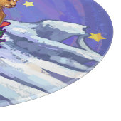 Kangaroo Christmas Starry Night Schneidebrett (Ecke)