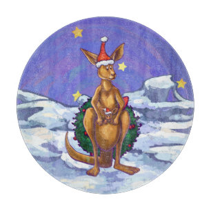 Kangaroo Christmas Starry Night Schneidebrett