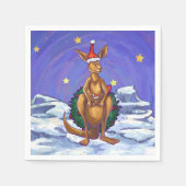Kangaroo Christmas Starry Night Serviette (Vorderseite)