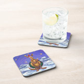 Kangaroo Christmas Starry Night Untersetzer (Rechte Seite)