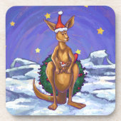 Kangaroo Christmas Starry Night Untersetzer (Vorderseite)