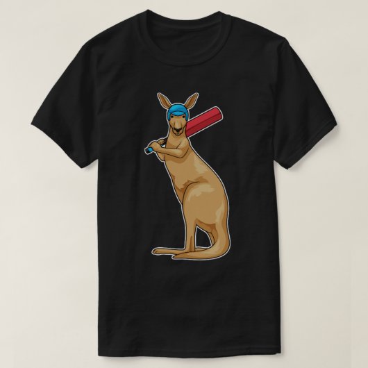 Kangaroo Cricket Cricket Flecket T-Shirt (Design vorne)