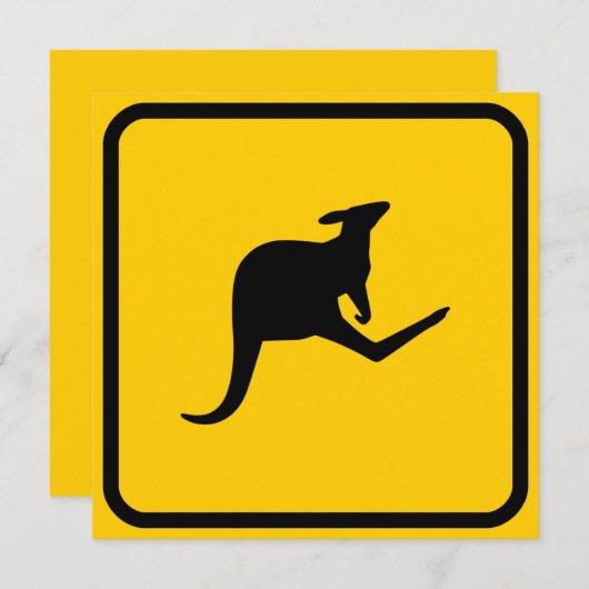 Kangaroo Crossing Einladung (Vorne/Hinten)