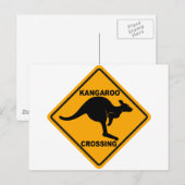 Kangaroo Crossing Sign Postkarte (Vorne/Hinten)