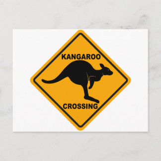 Kangaroo Crossing Sign Postkarte