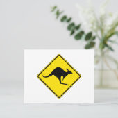 Kangaroo Crossing, Verkehrswarnung, Australien Postkarte (Stehend Vorderseite)