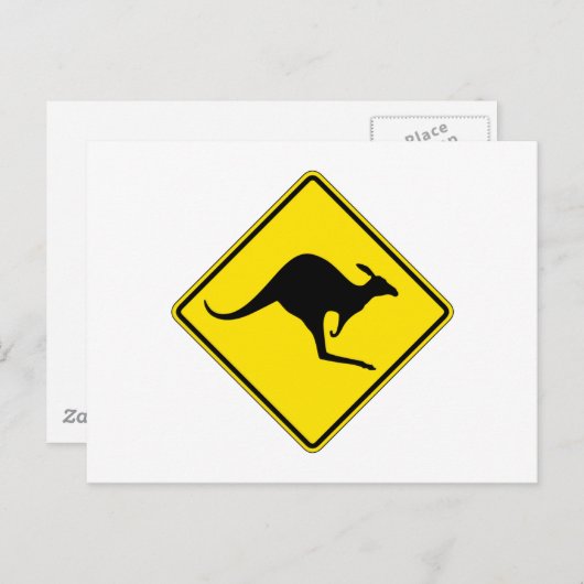 Kangaroo Crossing, Verkehrswarnung, Australien Postkarte (Vorne/Hinten)