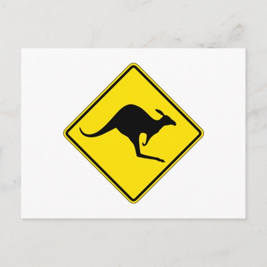 Kangaroo Crossing, Verkehrswarnung, Australien Postkarte (Vorderseite)