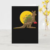 Kangaroo Design Kangaroos Australien Marsupial Gif Karte (Gelbe Blume)