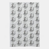 Kangaroo-Design mit beliebigem Hintergrundfarbe Geschirrtuch (Vertikal)