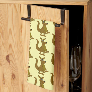 Kangaroo-Design mit beliebigem Hintergrundfarbe Geschirrtuch