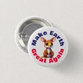 Kangaroo, die Erde wieder groß machen, die Umwelt Button (Vorne & Hinten)