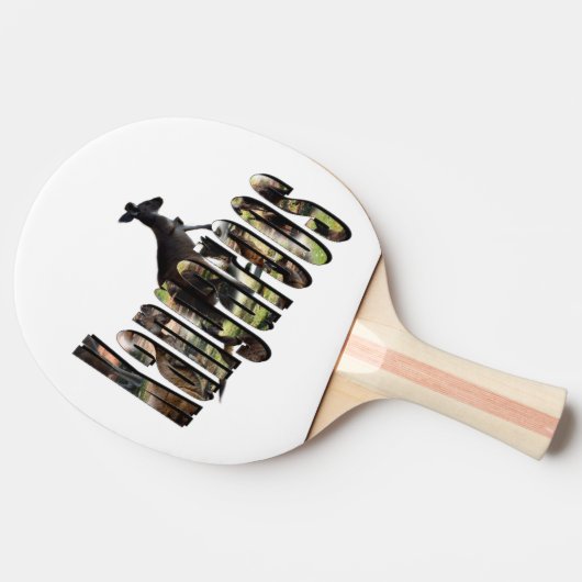 Kangaroo Dimensions Logo und Roo, Tischtennis Schläger (Seitenansicht)