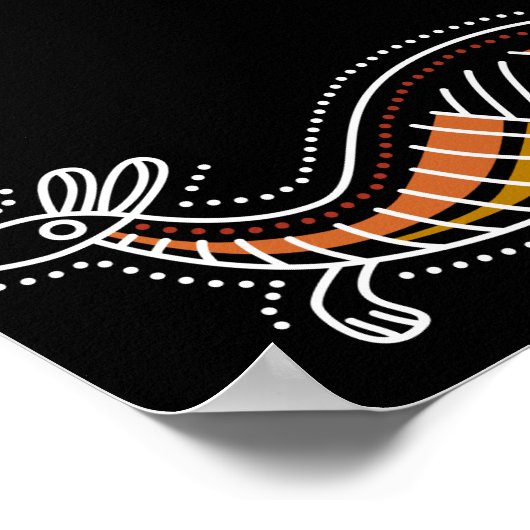 Kangaroo Dotted Design Poster (Ecke)